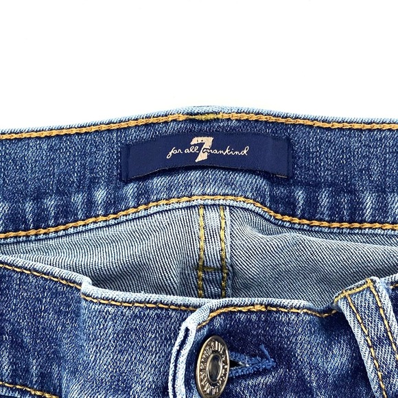 7 For All Mankind Slim Illusion Modern Dojo Bloom High Rise Trouser Jean Sz 31 - Picture 2 of 6